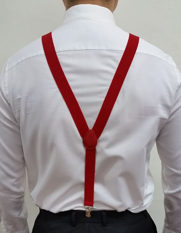 Suspenders in  Dark Red